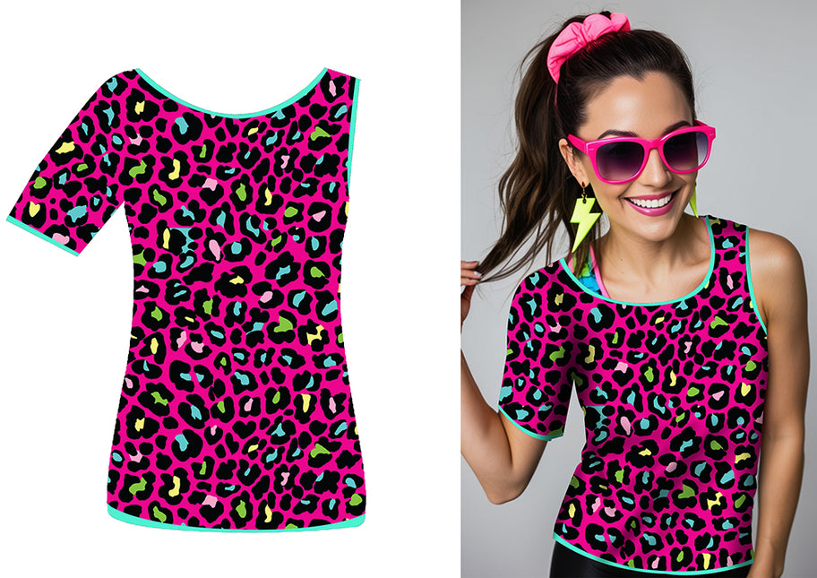 T-shirt léopard 80s