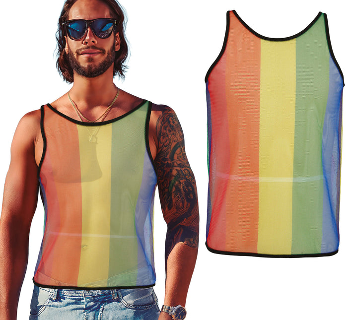 T-shirt en maille arc-en-ciel