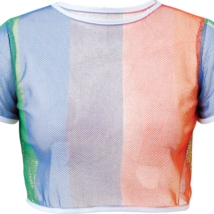T-shirt en maille arc-en-ciel