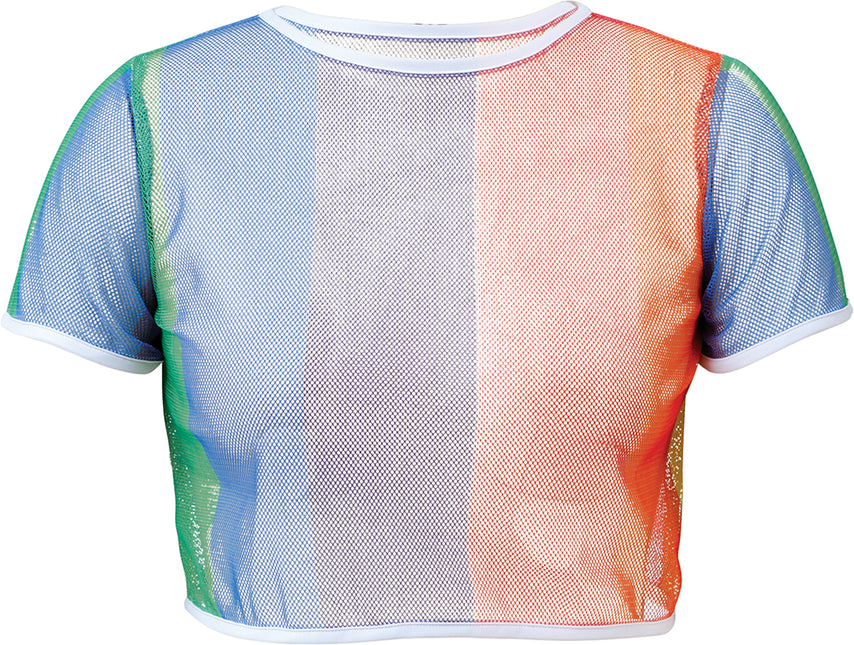 T-shirt en maille arc-en-ciel