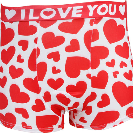 I Love You Underpants Red White Hearts (Je t'aime, slip rouge et blanc)