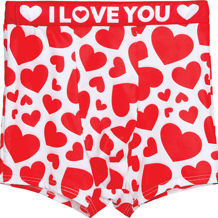 I Love You Underpants Red White Hearts (Je t'aime, slip rouge et blanc)