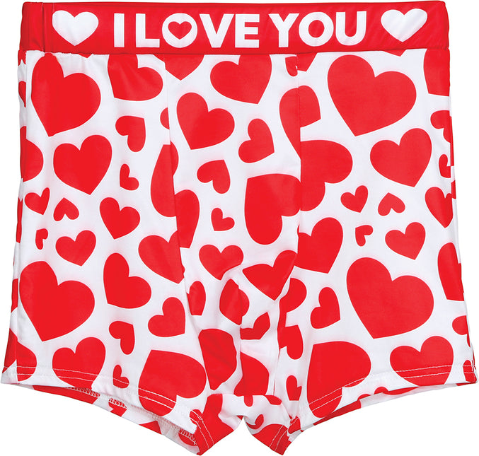 I Love You Underpants Red White Hearts (Je t'aime, slip rouge et blanc)