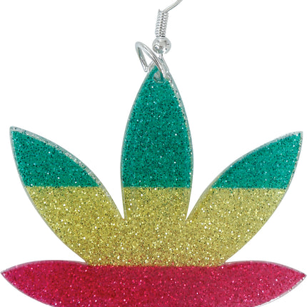 Boucles d'oreilles en forme de feuille de marijuana