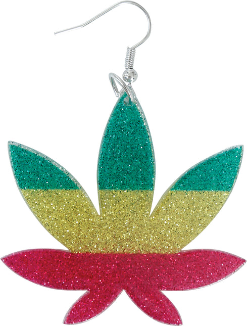 Boucles d'oreilles en forme de feuille de marijuana