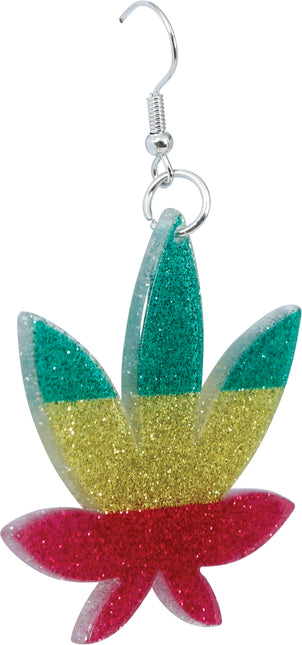 Boucles d'oreilles en forme de feuille de marijuana