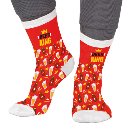 Chaussettes Bear King Adultes Rouge