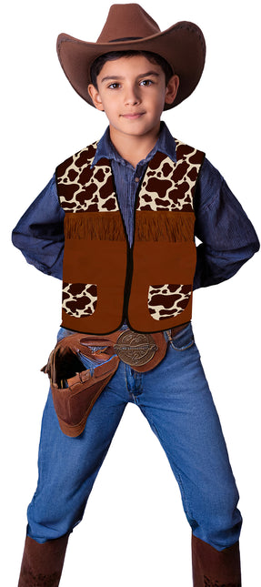 Gilet de cow-boy marron enfant