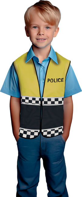 Gilet de police jaune noir enfant