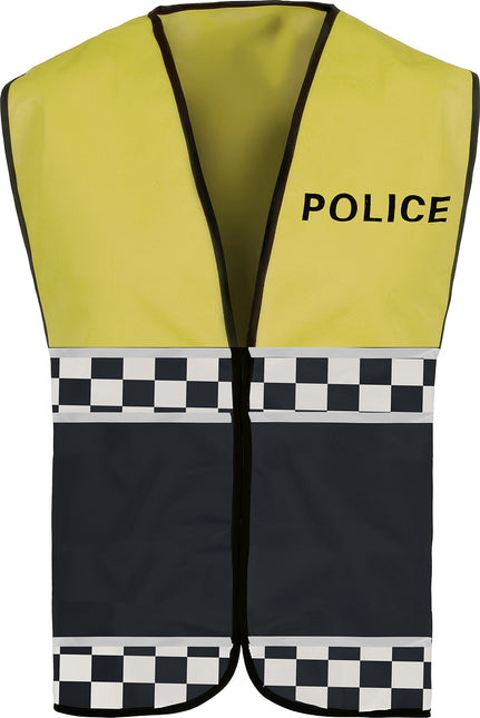 Gilet de police jaune noir enfant