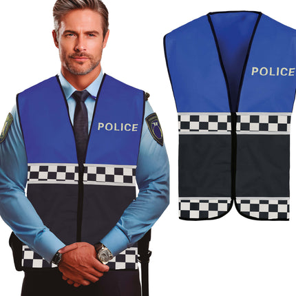 Gilet de police noir et bleu