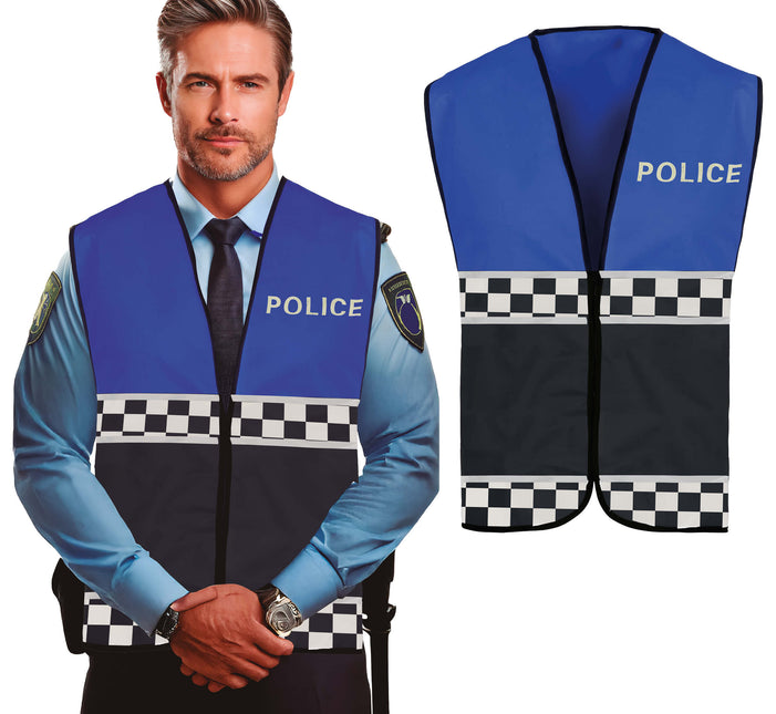 Gilet de police noir et bleu