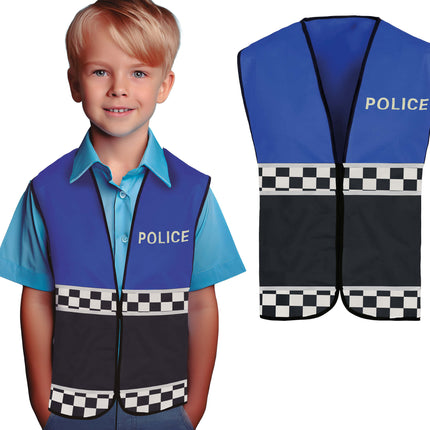 Gilet de police Noir Bleu Enfant