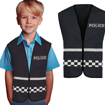 Gilet de police noir enfant