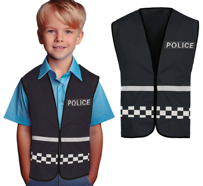 Gilet de police noir enfant