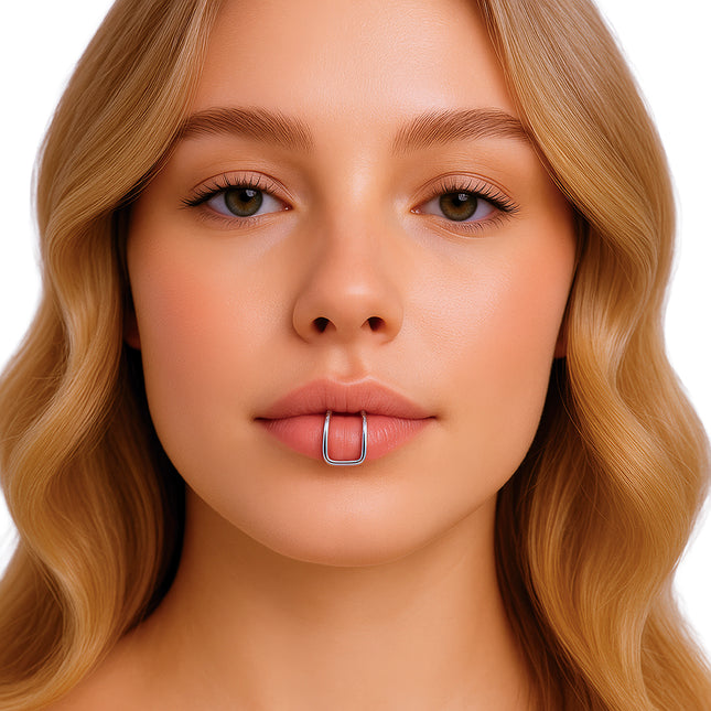 Faux double piercing à la lèvre Argent