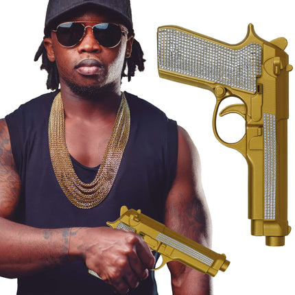 Paillettes d'or et d'argent pour faux pistolet