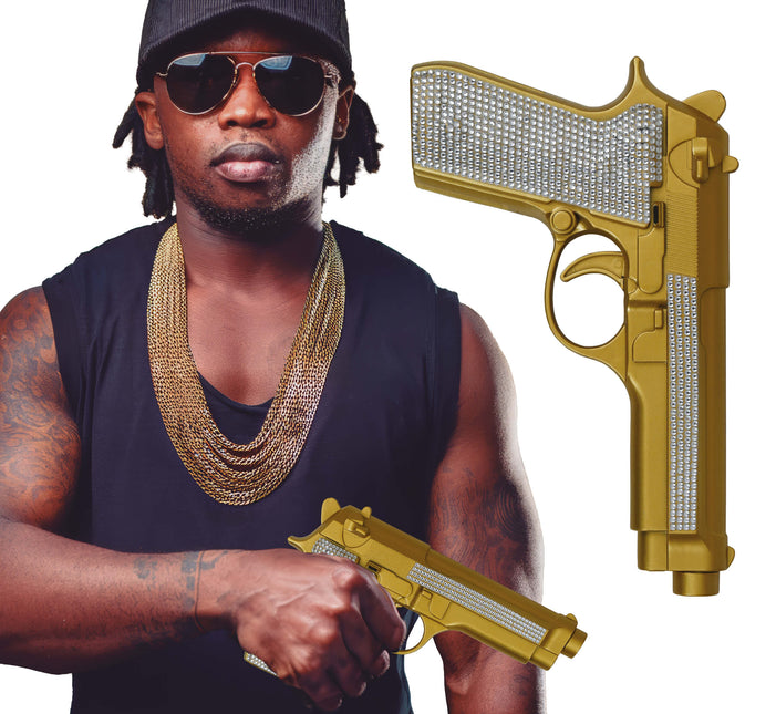 Paillettes d'or et d'argent pour faux pistolet