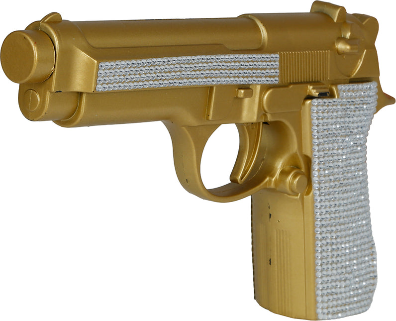 Paillettes d'or et d'argent pour faux pistolet