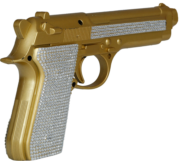 Paillettes d'or et d'argent pour faux pistolet