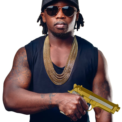 Paillettes d'or et d'argent pour faux pistolet