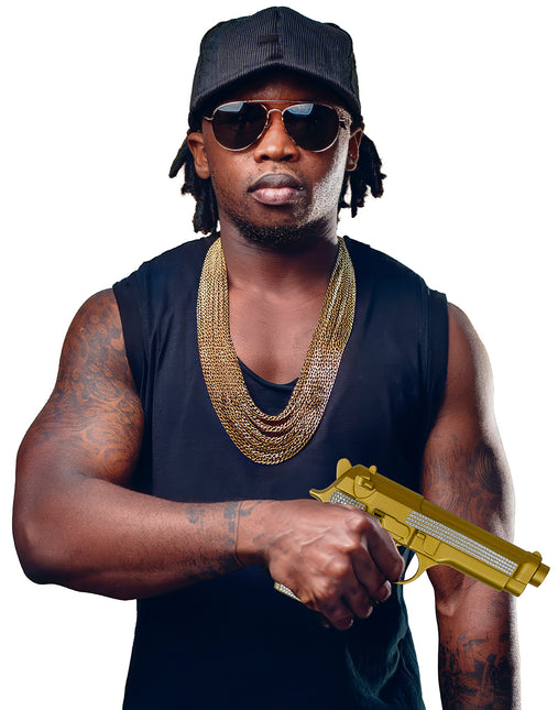 Paillettes d'or et d'argent pour faux pistolet