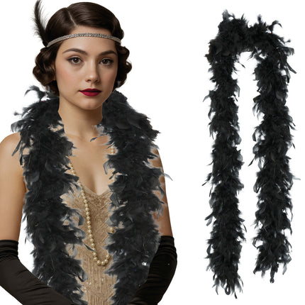 Plume de boa, 80 gr noir