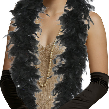 Plume de boa, 80 gr noir