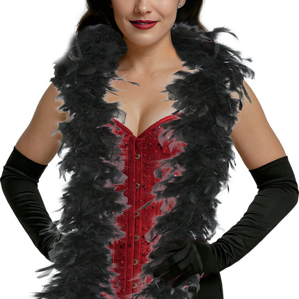 Plume de boa, 80 gr noir