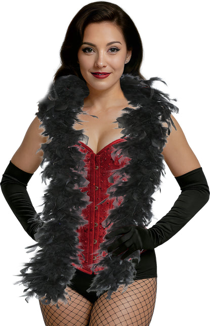 Plume de boa, 80 gr noir