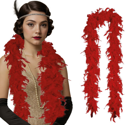 Plume de boa, 80 gr rouge