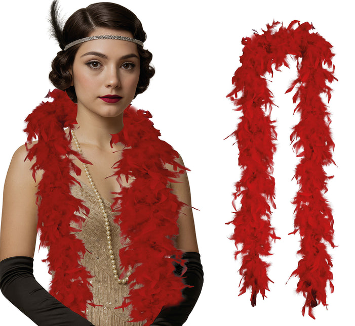 Plume de boa, 80 gr rouge