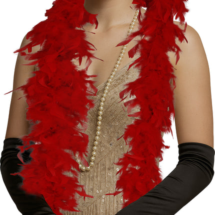 Plume de boa, 80 gr rouge