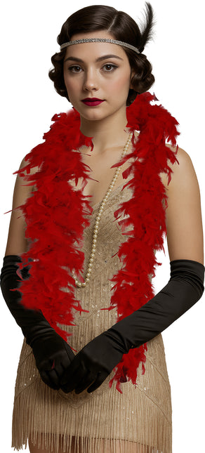 Plume de boa, 80 gr rouge