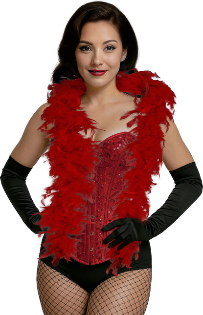 Plume de boa, 80 gr rouge