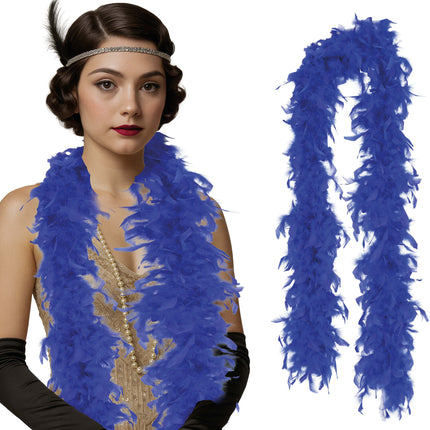 Plume de boa, 80 gr bleu