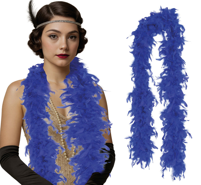 Plume de boa, 80 gr bleu