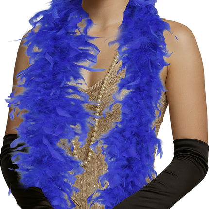 Plume de boa, 80 gr bleu
