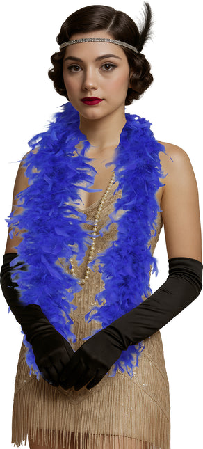 Plume de boa, 80 gr bleu