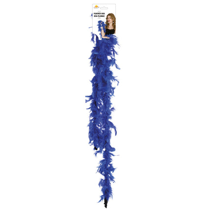 Plume de boa, 80 gr bleu
