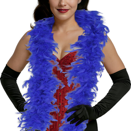 Plume de boa, 80 gr bleu