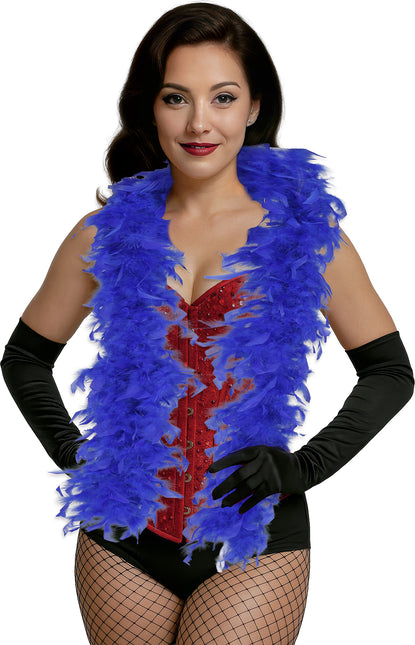 Plume de boa, 80 gr bleu