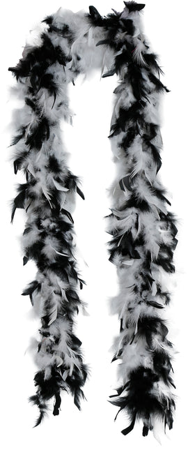 Plume de boa, 80 gr noir/blanc