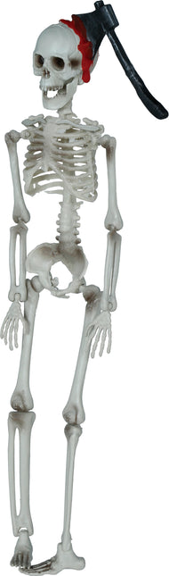 Décoration suspendue d'Halloween Squelette avec hache 40cm