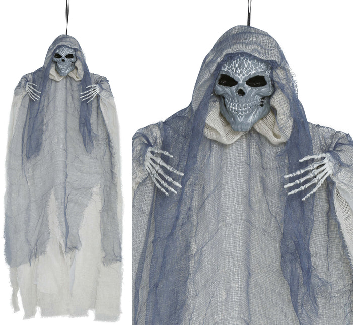 Poupée d'Halloween Squelette gris avec cape