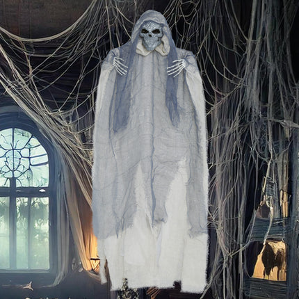 Poupée d'Halloween Squelette gris avec cape