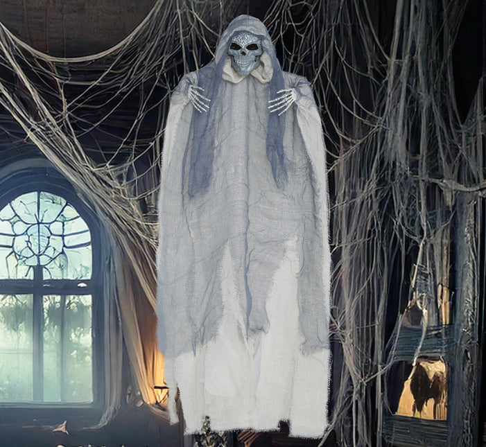 Poupée d'Halloween Squelette gris avec cape