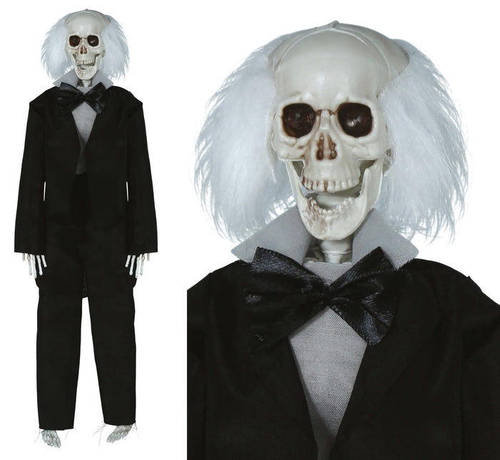 Poupée squelette Professeur avec costume 40cm