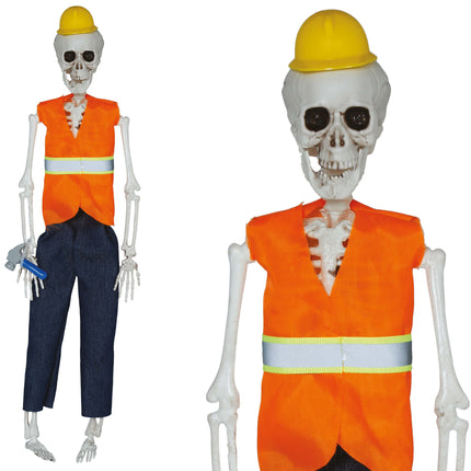 Halloween Poupée Squelette Ouvrier routier 40cm