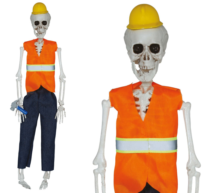 Halloween Poupée Squelette Ouvrier routier 40cm